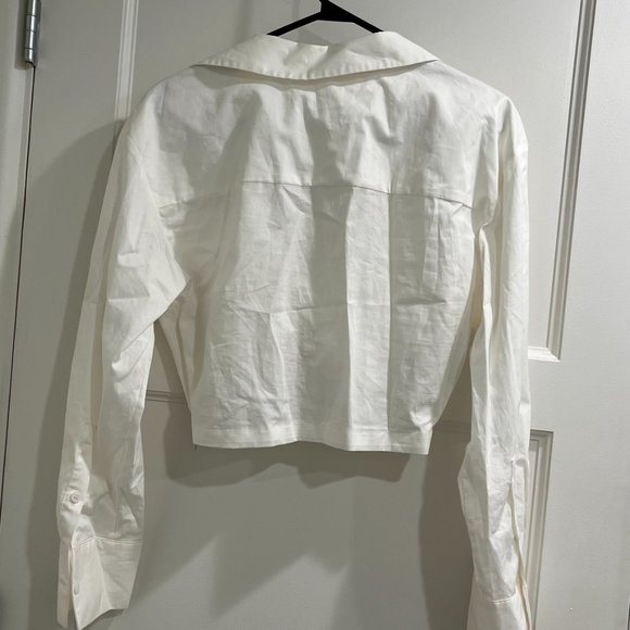 NWOT Zara cropped front twist white shirt - Picture 8 of 8